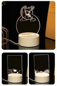 Modernes DIY LED Nachtlicht mit Message Board Creative 3D Pen Rewri table Blank Geschenk Acryl ABS Plug-In Netzteil für Schlafzimmer - Product Image 2
