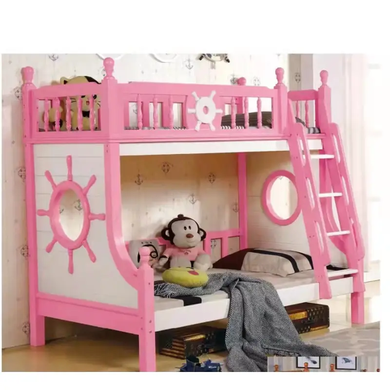 CBMmart-juegos de muebles de dormitorio para niños, litera de madera sólida moderna de estilo mediterráneo multifunción para bebés