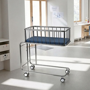 SUS304 thép không gỉ y tế Giường cũi trẻ em với giả da mềm có thể gập lại thiết kế nội thất bệnh viện bền cho sử dụng thương mại - Product Image 6