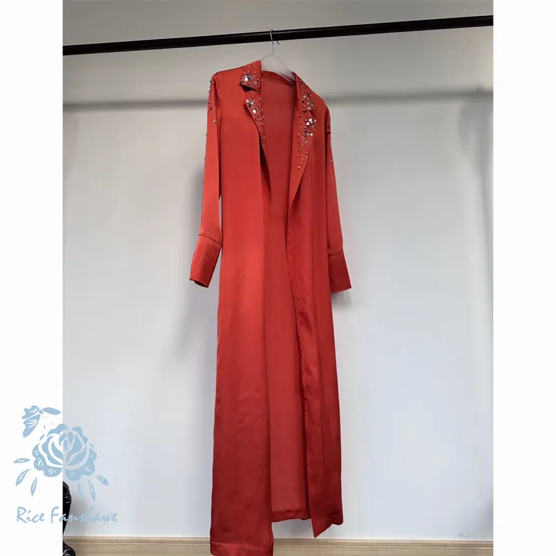 Oferta especial, vestido musulmán de Color rojo, Abaya túnica, vestido musulmán para mujer, seda tradicional con cuentas, Dubai Abaya, adultos, Oriente Medio