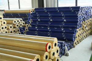 China <strong>Factory</strong> Certified Strength Woven Technics Straight PVC Roll Material Waterproof <strong>Cloth</strong> for Covering Goods Tarpaulin Pattern - Product Image 4