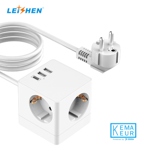 kEMA CE证书16A电源立方体USB多插座220v-250v，带3USB C型充电器 (17W) 台式扩展插座 - Product Image 3