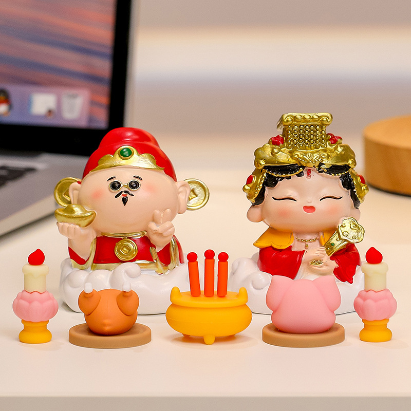 God of wealth + mazu + tribute