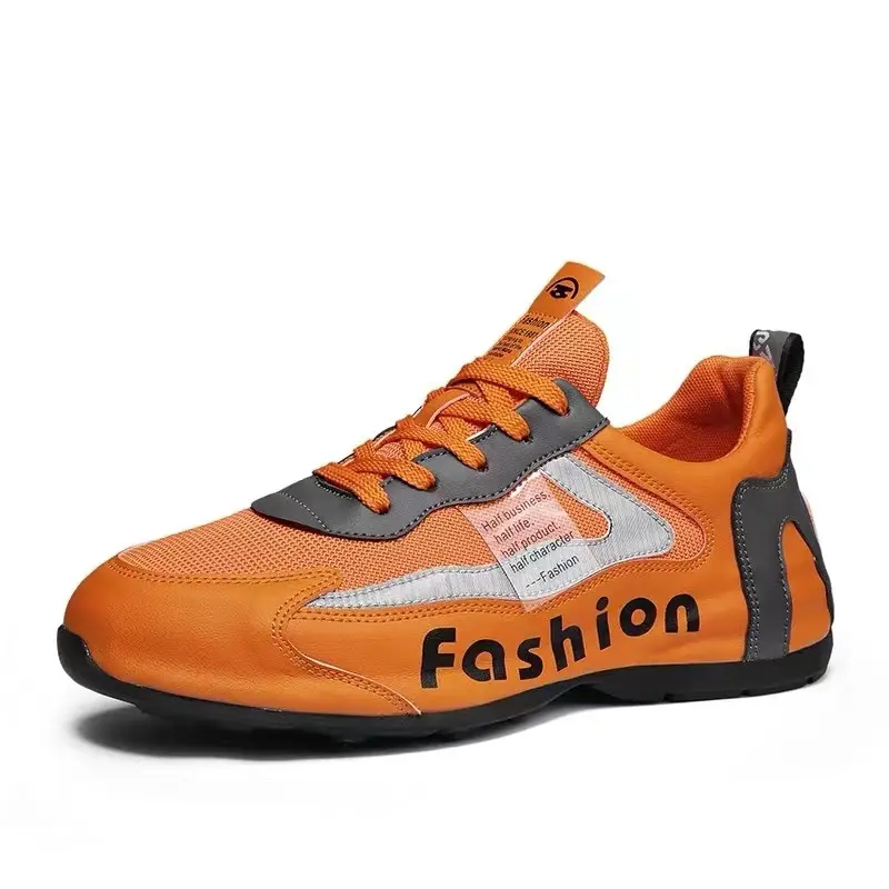 낮은 moq 상품 오렌지 메쉬 pu 통기성 chunky 캐주얼 새로운 운동화 2022 유명 브랜드 원래 실행 남성 스포츠 신발