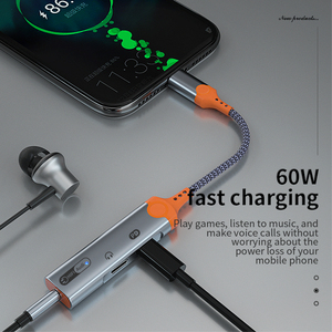 3 in 1 <strong>Audio</strong> Jack <strong>Adapter</strong> USB-C to 3.5mm Headphone Jack <strong>Adapter</strong> Type C to <strong>Audio</strong> Cable Hi-Res 60W Fast Charge <strong>Adapter</strong> - Product Image 3