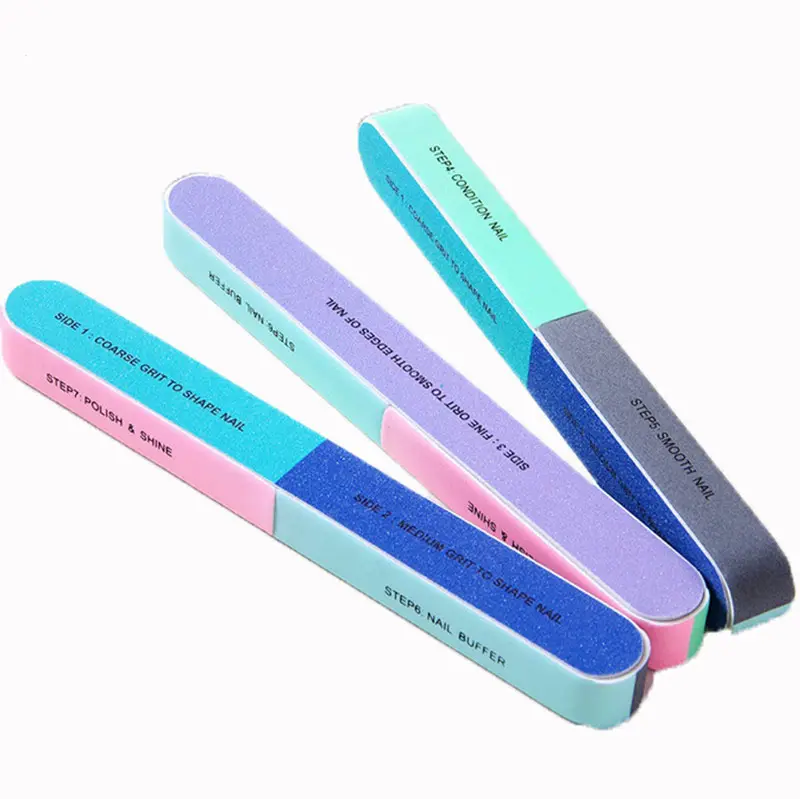 Wasbare Nail Buffer Manicure Pedicure Professionele Multifunctionele Emery Boards 7 Way Nail File Buffer Blok Voor Acryl Nagels