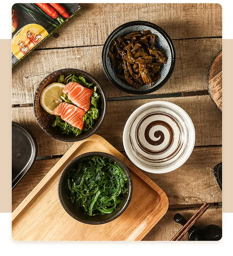 وعاء وعاء مصنوع يدويًا من السيراميك على الطراز الياباني بحجم 4.5 بوصة صحون وأوعية رخيصة الثمن جاهزة للشحن وعاء عجين من البورسلين