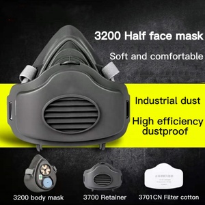 Toptan solunum koruma kimyasal silikon sanayi emek yarım yüz maskeleri Anti hava kirliliği 3200 püskürtücüler - Product Image 5