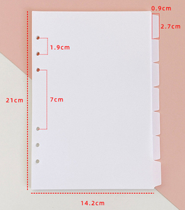 Plantilla divisora de 5 pestañas al por mayor, carpeta personalizada A5 con 6 hojas de plástico, divisores Índice de pestañas de PVC para portátil - Product Image 3