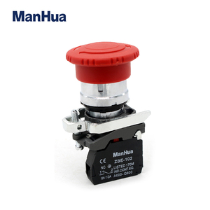ManHua XB4-BS542 Urgent Stop Red Mushroom NO/NC drehen zu release push button schalter - Product Image 3