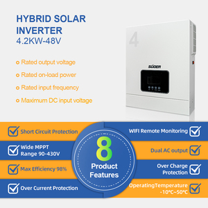 Suoer 4.2KW MPPT Inversor híbrido solar Inversor de red de encendido y apagado con salida monofásica Controlador solar MPPT de alta eficiencia - Product Image 3