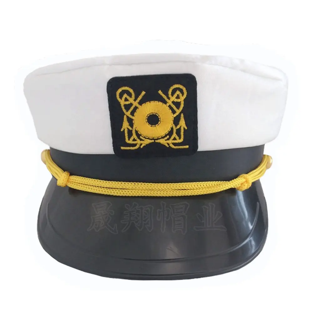 Sombrero de disfraz de marinero de capitán adulto Unisex ajustable sombrero de barco marino blanco para accesorio de fiesta de Halloween