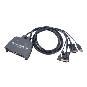 VCOM VGA KVM Switch 1080P 60Hz 2 en 1 Salida Conmutador manual con entrada Cables USB 1,2 M para monitor Teclado Ratón - Product Image 3