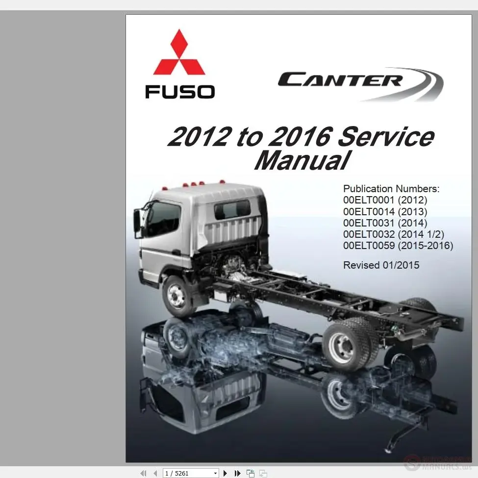 2012-2016 Mitsubishi FUSO FE, FG Truck Manual de servicio North Am