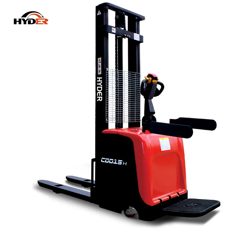 Hyder Warehouse 1.5ton/2.0ton pallet stacker electric manual battery powered pallet stacker with pu wheels
