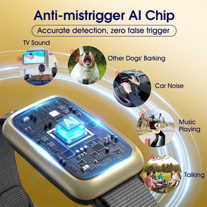 Có thể sạc lại tự động kiểm soát vỏ cây cổ áo cho tất cả các kích cỡ chó tùy chỉnh vàng không thấm nước an toàn beep rung chế độ 7 điều chỉnh - Product Image 5