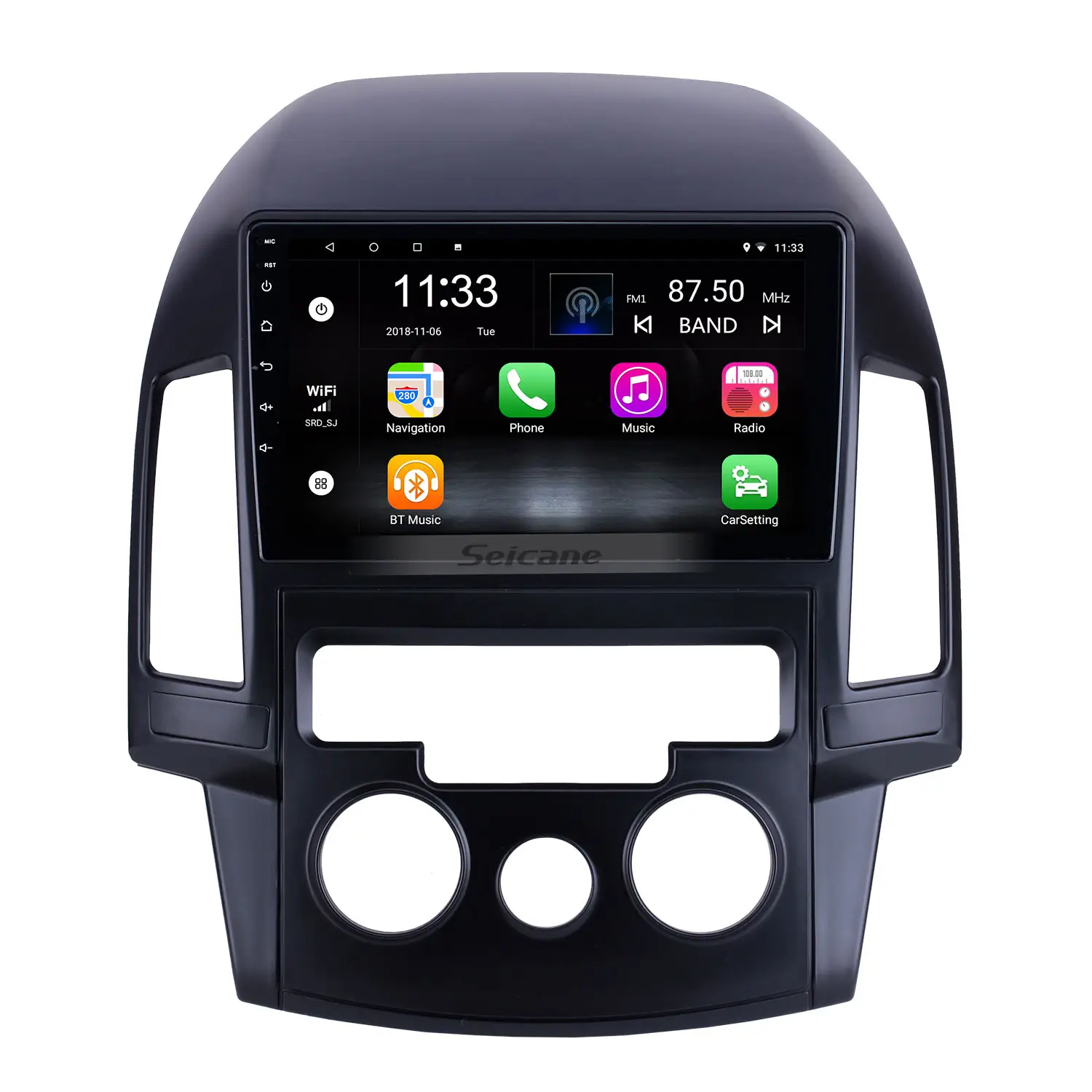 Araba radyo 9 inç Android 13.0 dokunmatik ekran için 2009 Hyundai I30 LHD manuel AC GPS navigasyon sistemi