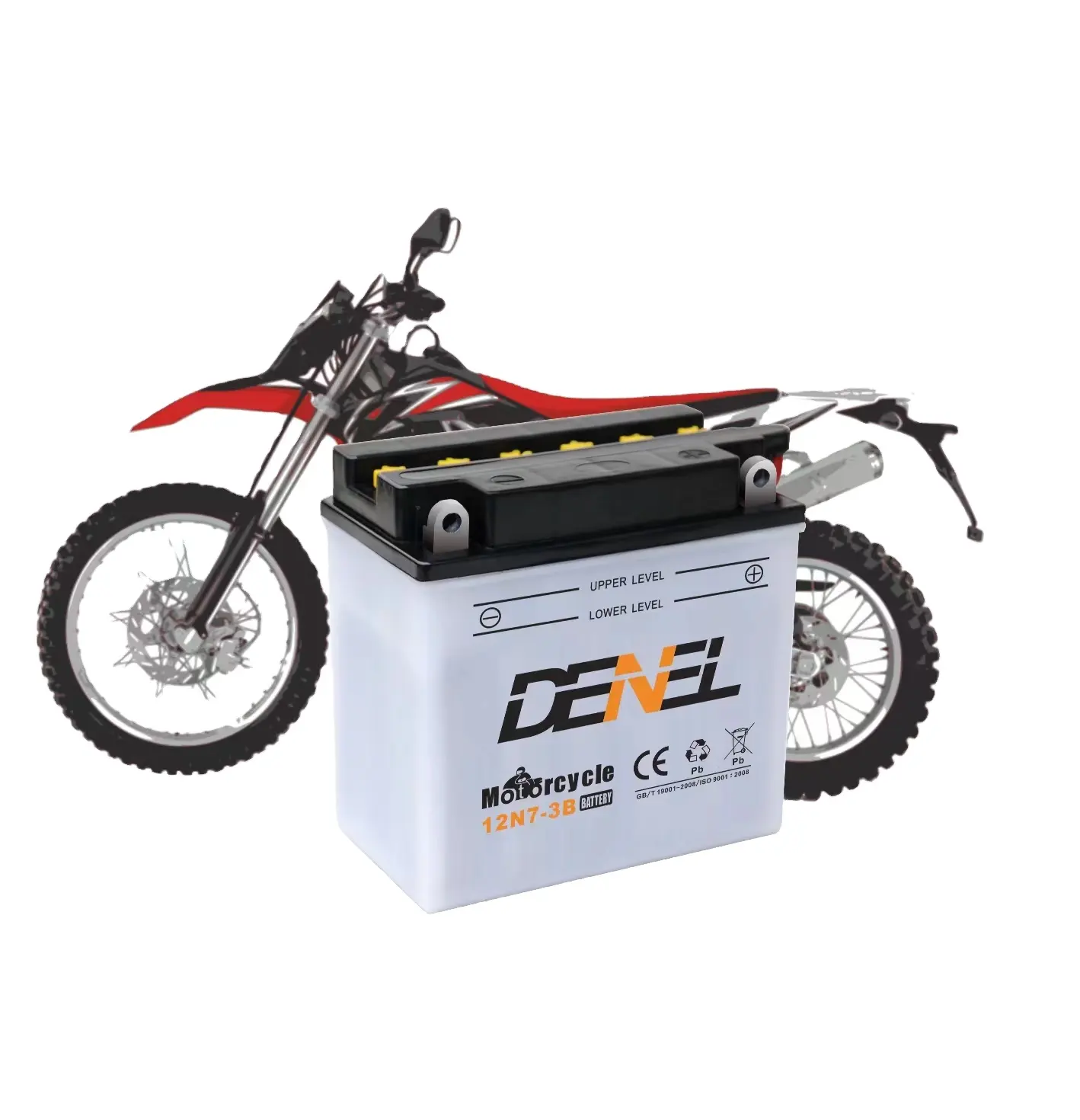 Denel बैटरी 12v 7ah yb7 12N7-4B denel उच्च प्रदर्शन सूखी चार्ज मोटरसाइकिल के लिए पारंपरिक बैटरी