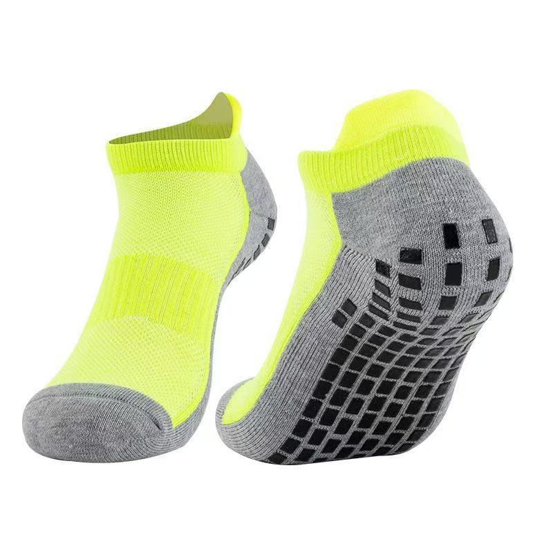 Fluorescent green gray bottom socks