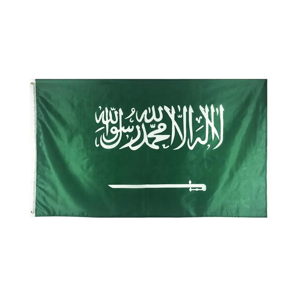 Drapeau d'arabie saoudite personnalisé de grande taille pour l'extérieur, de haute qualité, prix d'usine, drapeau National de tous les pays