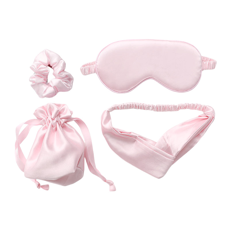 Ensemble 4 pièces : sac de rangement pour poudre légère, bandeau pour cheveux, anneau pour cheveux.