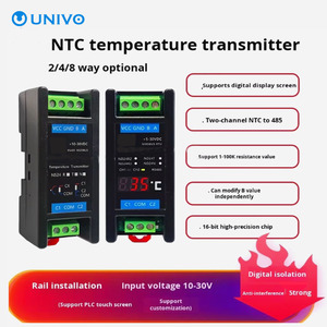 Transmisor de temperatura de alta precisión Pantalla digital Termistor NTC Aislado 10K/20Kb Valor RS485 -20 ~ 60 ℃ 2/4/8 Canales - Product Image 4