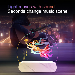 Luz nocturna acrílica Lámpara de alucinación 3D Función inalámbrica Fuente de luz LED Entrada de 5V Regalo para hijo Hija Compañía Sueño - Product Image 6