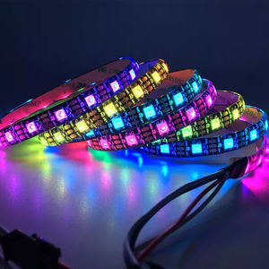 WS2812B RGB发光二极管条DC5V SMD5050 5m 60 30发光二极管2812集成电路RGB梦幻彩色发光二极管带灯全套套件适配器拆卸控制器 - Product Image 4