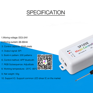 SP105E Remote Magic LED App Controller 8A Ausgangs strom für programmier baren LED-Streifen WS2811 2812B usw. - Product Image 2