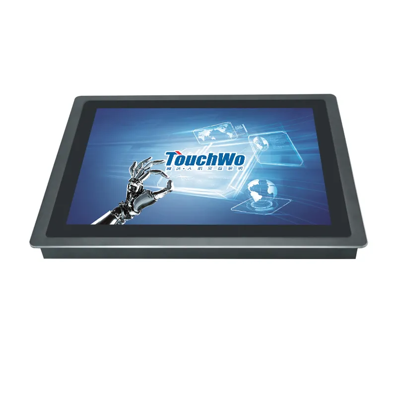Hete Verkoop 15 17 19 21.5 24 Inch Industriële Touchscreen Monitor Ip65 Waterdicht Capacitieve Touch Monitor Lcd-Scherm