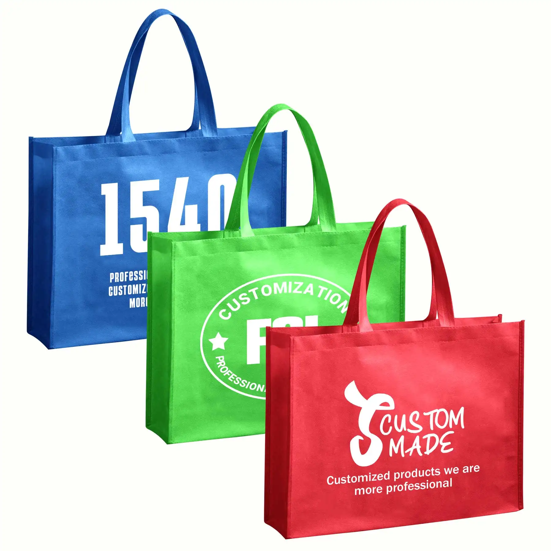 Thời trang tùy chỉnh tiêu chuẩn không dệt Shopper Tote Túi sinh thái Túi mua sắm túi với logo