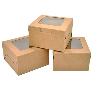 ウェディングバースデー10x10x5 20x8 4 6 8 10 12 14インチカップケーキボックス窓ロゴ付き - Product Image 5