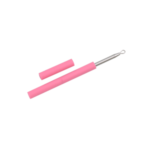 1pc 2-in-<strong>1</strong> Pink Silicon Tube Loop Pimple Extractor Popper Tool Acne Removal and Treatment <strong>Needle</strong>