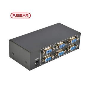 Divisor conmutable VGA Fjgear 2 en 4 salidas, distancia de transmisión de 4 puertos de hasta 30 metros, 1920*1440 con carcasa de hierro, 2 en 4 salidas