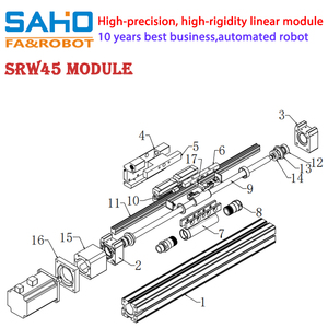 Carril de guía deslizante lineal CNC SRW45, componentes de núcleo de mesa de tornillo de bola, rodamiento y Motor para enrutador CNC