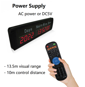 แบบพกพา1.8นิ้ว10หลักนาฬิกาดิจิตอล LED ติดผนังจับเวลานับถอยหลัง9999วันพร้อมรีโมทคอนโทรล - Product Image 5