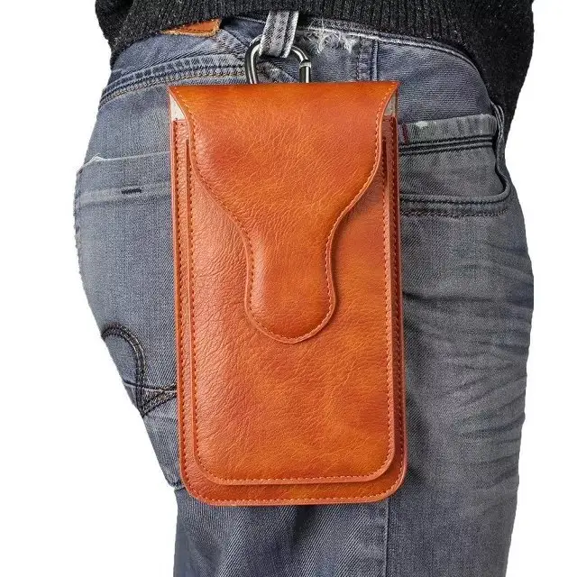 यूनिवर्सल पिस्तौलदान बेल्ट क्लिप कमर आदमी चमड़े के बैग फोन के मामले में iPhone के लिए Xs अधिकतम