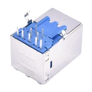 9 针卧式USB 3.0 Type-B女DIP 90 度连接器端口插座 - Product Image 3