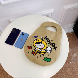 Japonés lindo Instagram Popular señora estilo lienzo bolso algodón estudiante compras Tutorial bolsa con logotipo personalizado - Product Image 3