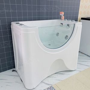 Bañera de Spa eléctrica avanzada para mascotas, independiente con desinfección de ozono, baño de burbujas, funciones de masaje para limpieza de mascotas - Product Image 1
