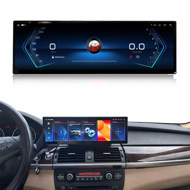 14.9 inç 2560*720p HD pano ekran Android otomobil radyosu BMW X5 E70 X6 E71 için multimedya CCC CCC