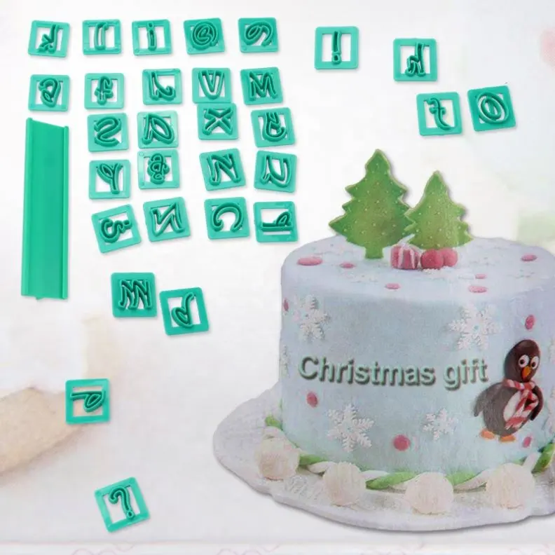 29 Pcs alfabeto in plastica lettera e simbolo formine per biscotti Set decorazione per torte Sugarcraft stampo per fondente al cioccolato