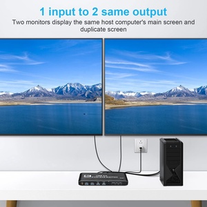 SY 2 Monitores 2 Computadoras HDMI 4K60Hz USB3.0 Conmutador KVM 2x2 2 en 2 salidas Compatible con modo extendido y copia y conmutadores Conmutador KVM HDMI