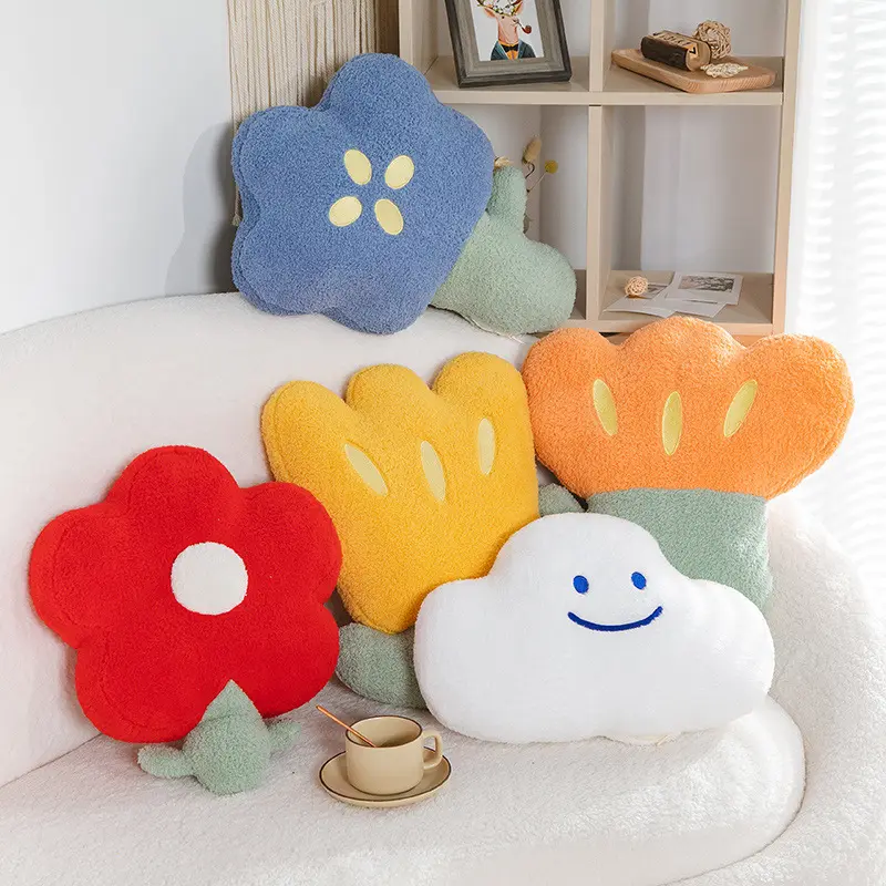 Vendita calda con supporto per schienale morbido e morbido divano letto con cuscino per tulipano da giorno della mamma cuscino per seduta in peluche con fiori di fiori imbottiti