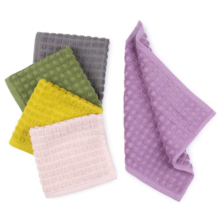 Wholesale waffle washcloth good absorption 100% cotton dish kitchen towels