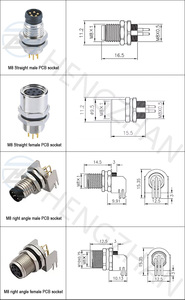 M8 8 pin Thông tư nối, một mã cảm biến PCB loại trở lại gắn kết không thấm nước Thông tư Adapter cho xe đạp điện - Product Image 6