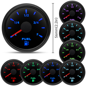 Indicador de nivel de combustible de 52mm con luz de 7 colores + Sensor de nivel de flotador de combustible 240-33 OHM para coche barco impermeable IP67 medidor de tanque de aceite 12V 24V - Product Image 2