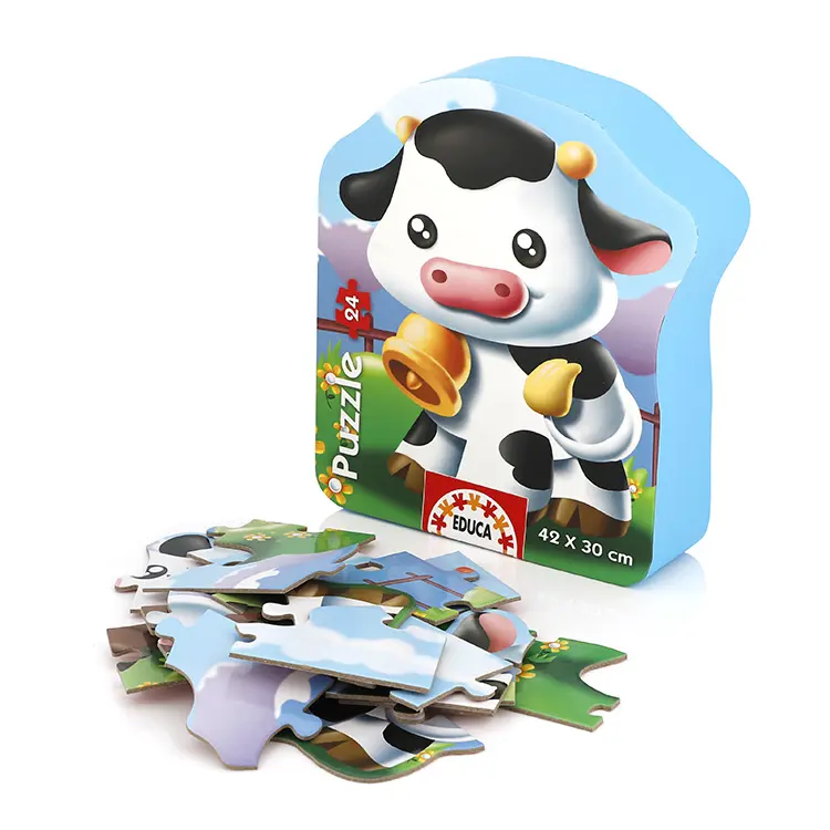 wholesale custom 24 pieces cartoon paper jigsaw puzzle for kid