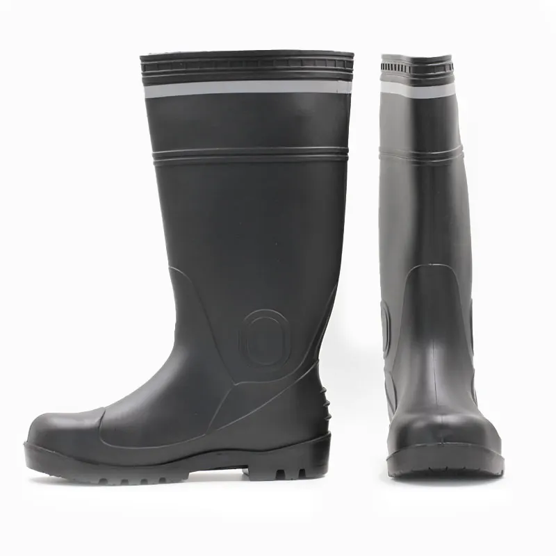 Botas de PVC certificadas S4 S5, calzado de seguridad, Botas de lluvia de PVC para hombres, fábrica con punta de acero, botas de goma de seguridad