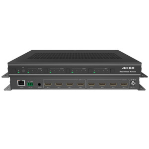Conmutador de matriz sin costuras HDMI 4X4 de 18Gbps compatible con 2X2, 4X1 o 1X4, etc. Solución de pared de video Gestión EDID - Product Image 1